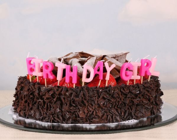 Pink Birthday Girl Letter Candles