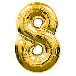 Big Number Balloon – 8 – Gold – 38 inch