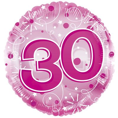 Age 30 Clearview Balloon – Pink [24 Inches]