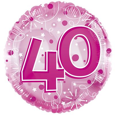 Age 40 Clearview Balloon – Pink [24 Inches]
