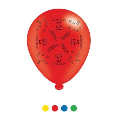 Age 7 Unisex Birthday Latex Balloons x8