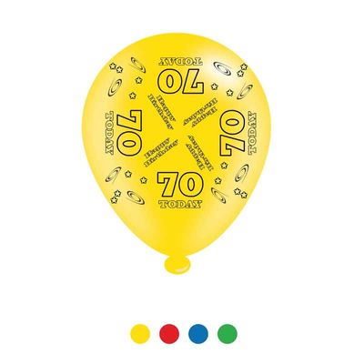 Age 70 Unisex Birthday Latex Balloons x8