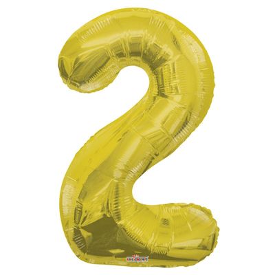 Gold Big Number 2 Balloon 34inch