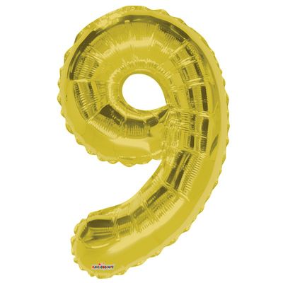 Gold Big Number 9 Balloon 34inch