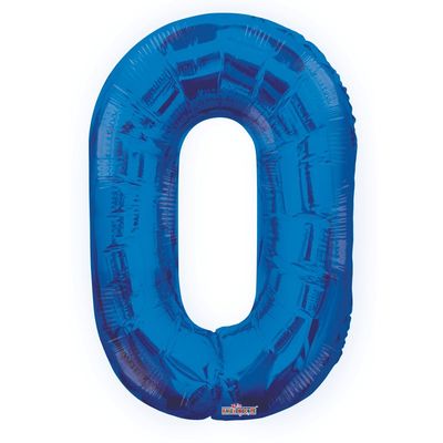 Blue 0 Big Number Balloon 34inch