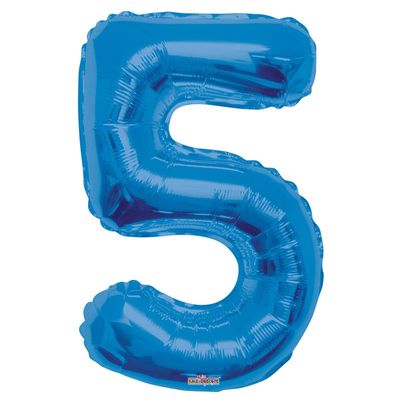 Blue 5 Big Number Balloon 34inch