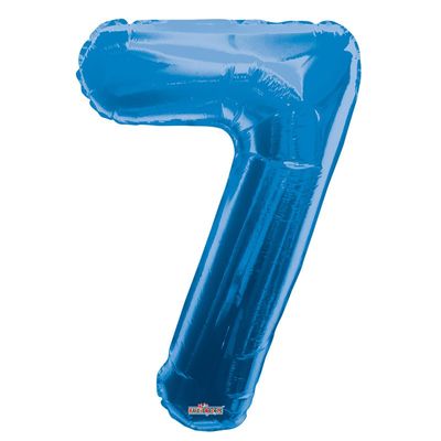 Blue 7 Big Number Balloon 34inch