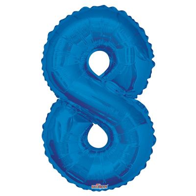 Blue 8 Big Number Balloon 34inch