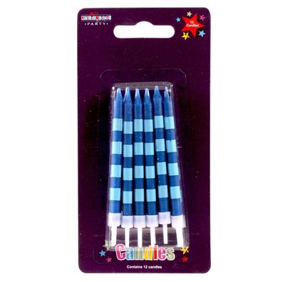 Blue Stripe Party Candles