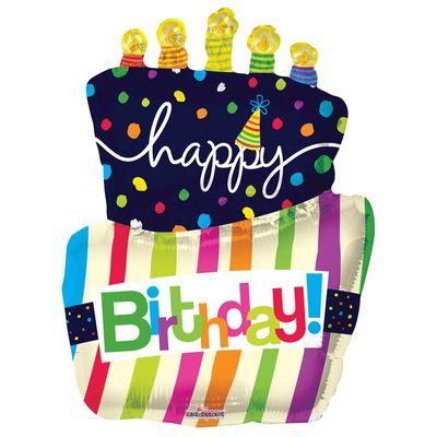 Happy Birthday Cake Supershape Balloon