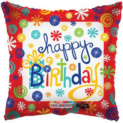 Happy Birthday Swirls Pillow Balloon