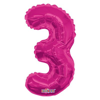 Hot Pink Number 3 Balloon 14inch