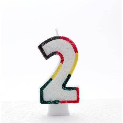 Multicolored Number Candle Age 2