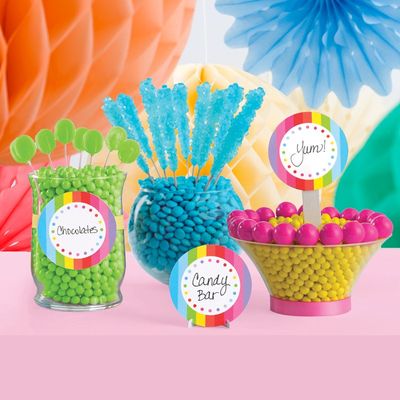 Multi Colored Scalloped Candy Buffet Kit
