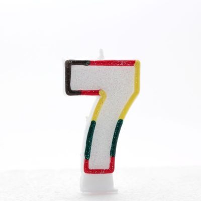 Multicolored Number Candle Age 7