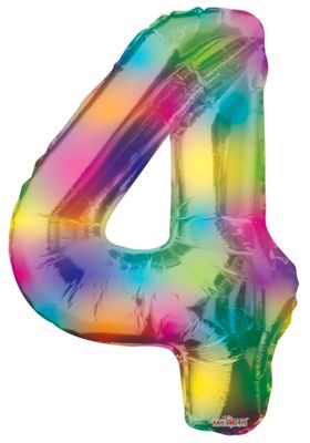Rainbow Number 4 Balloon [34 Inches]