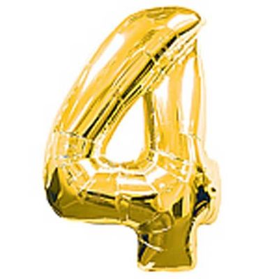 Big Number Balloon 4 Gold – 38 inch