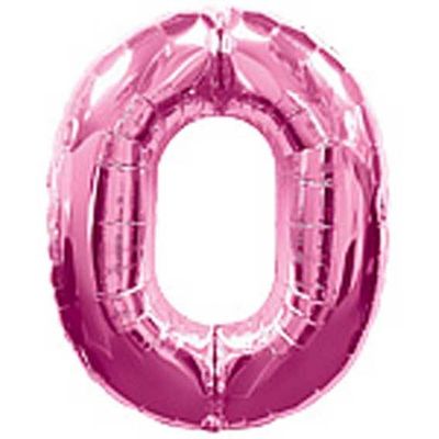 Big Number Balloon 0 Pink – 38 inch