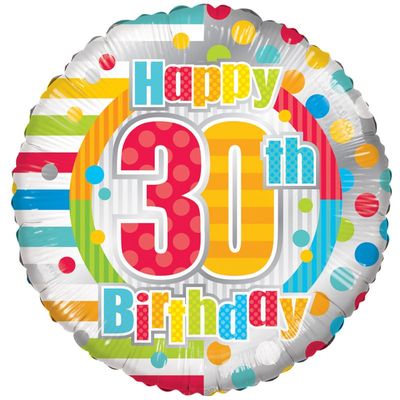 Radiant Happy 30th Birthday Balloon