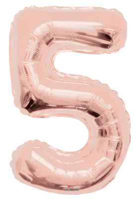 Rose Gold Number 5 Balloon [34 Inches]