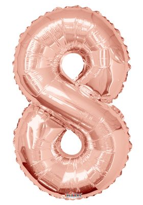Rose Gold Number 8 Balloon [34 Inches]