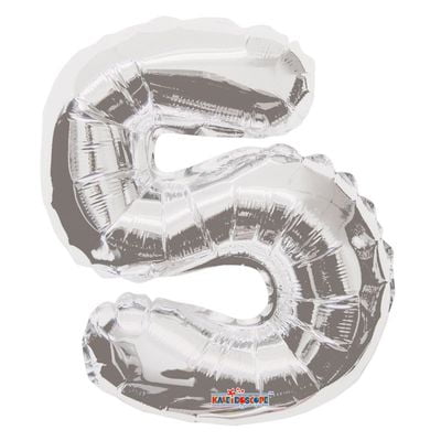 Silver Number 5 Balloon 14inch