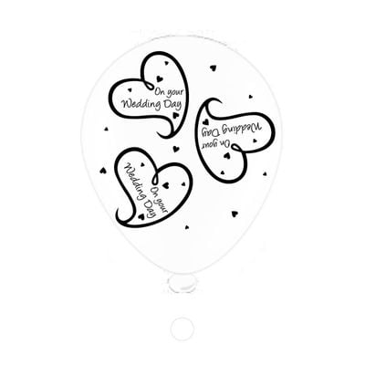 Wedding Day Heart Latex Balloons (8 pack)
