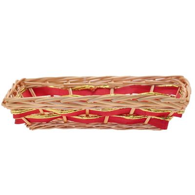 Rectangular Tray with Red and Gold Ribbon