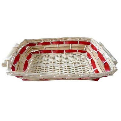 Rectangle Double Stripe Tray Basket