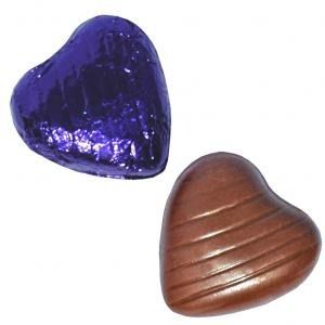 Purple Foil Hearts Chocolate 500g