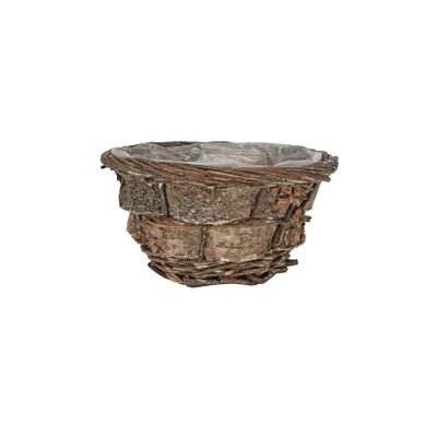 Round Willow and Bark Basket [20 cm]