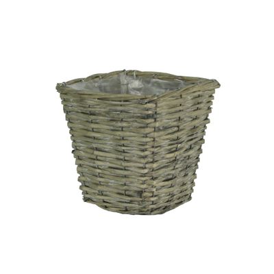 Square Grey Basket Planter [18 cm]