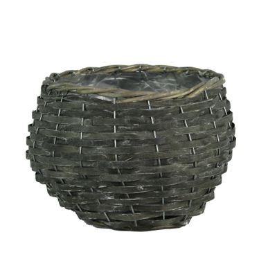 Round Grey Willow Basket [22 cm]