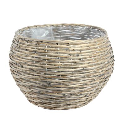 Round Two Tone Unpeeled & Split Willow Basket [35 cm]
