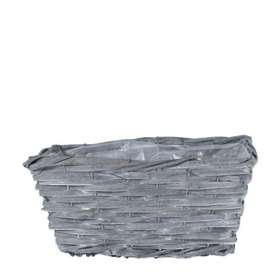 Rectangular Woodhouse Grey Wash Basket [31×21 cm]