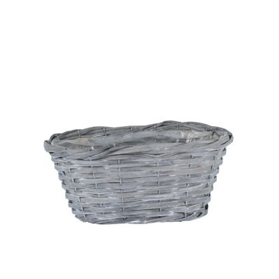 Oval Woodhouse Grey Wash Basket [32×18 cm]
