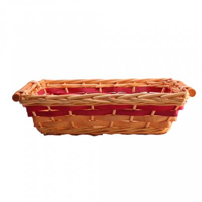 Rectangular Two Tone Red Tray Basket [40 cm]