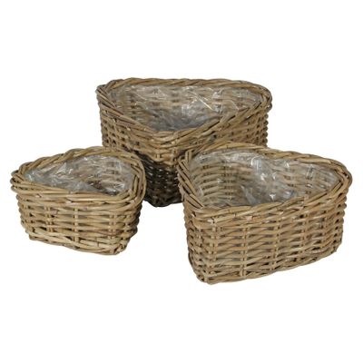 Heart Baskets with Liners [Set of 3]