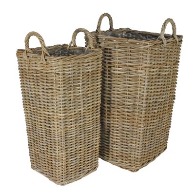 Tall Square Baskets with Liners [Set of 2]