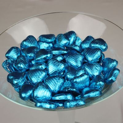 Turquoise Foil Chocolate Hearts 500g