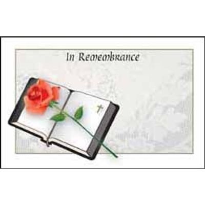 Rose/Bible-In Remembrance Card