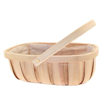 Natural Softwood Trug With Folding Handle