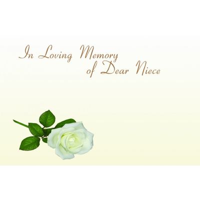 In Loving Memory Dear Niece Card (x50)