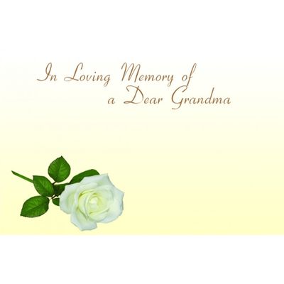 In Loving Memory Dear Grandma Card (x50)