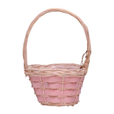 Round Wood Chip Pink Basket [36 cm]