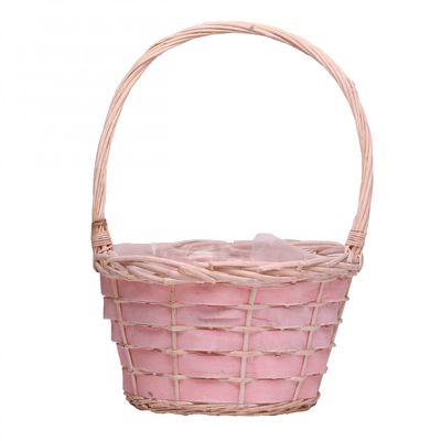 Round Wood Chip Pink Basket [40 cm]